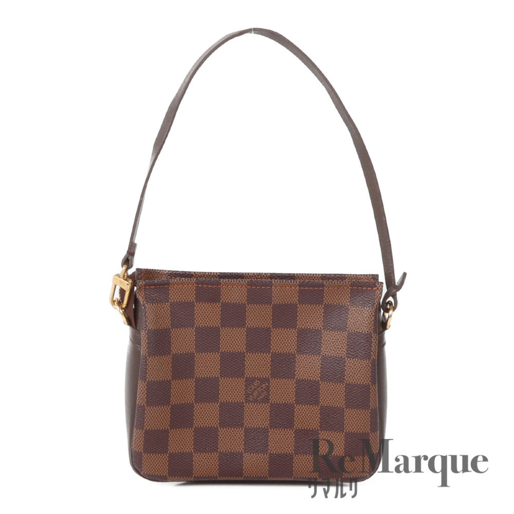 LOUIS VUITTON Damier Trousse Makeup Brown Clutch Handbag